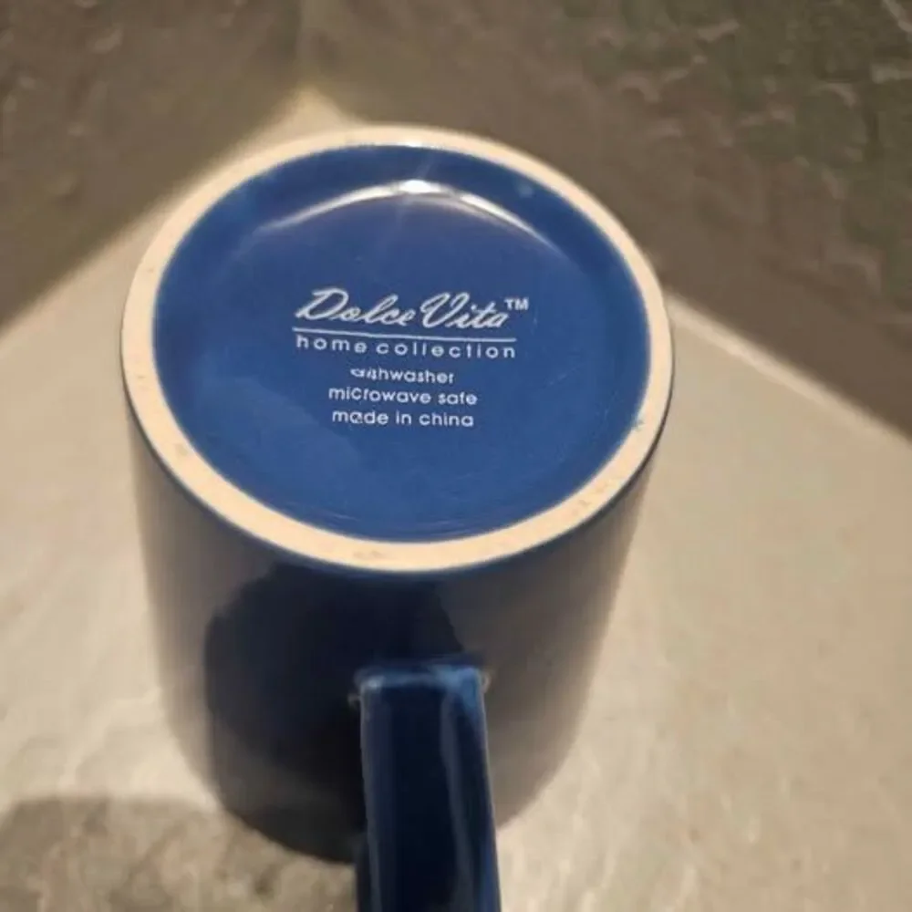 Dolce Vita Blue Ceramic Coffee Mug 4.5